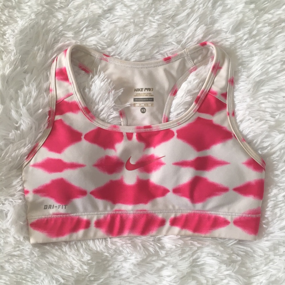 3/$20 Nike Dri Fit Pink White Tie Dye Sports Bra